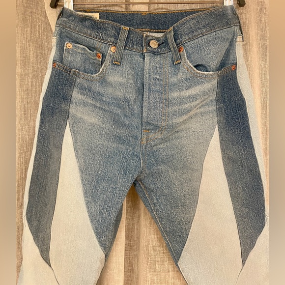 RARE! Levi’s Redone Patchwork Pieced 501s Skinny Jeans - Picture 4 of 8